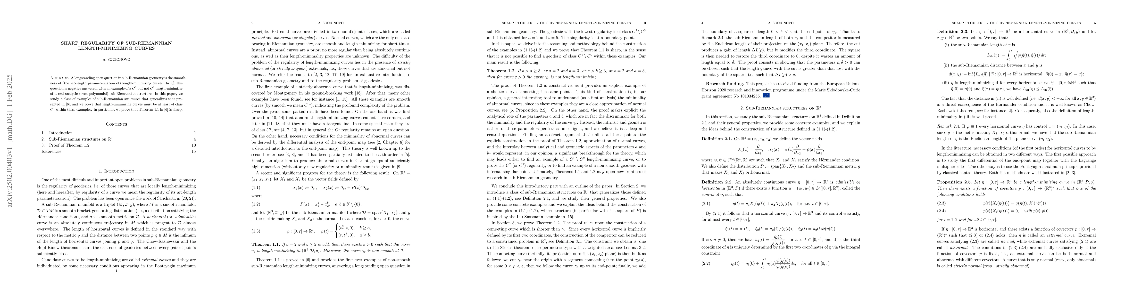 Thumbnail for Sharp regularity of sub-Riemannian length-minimizing curves