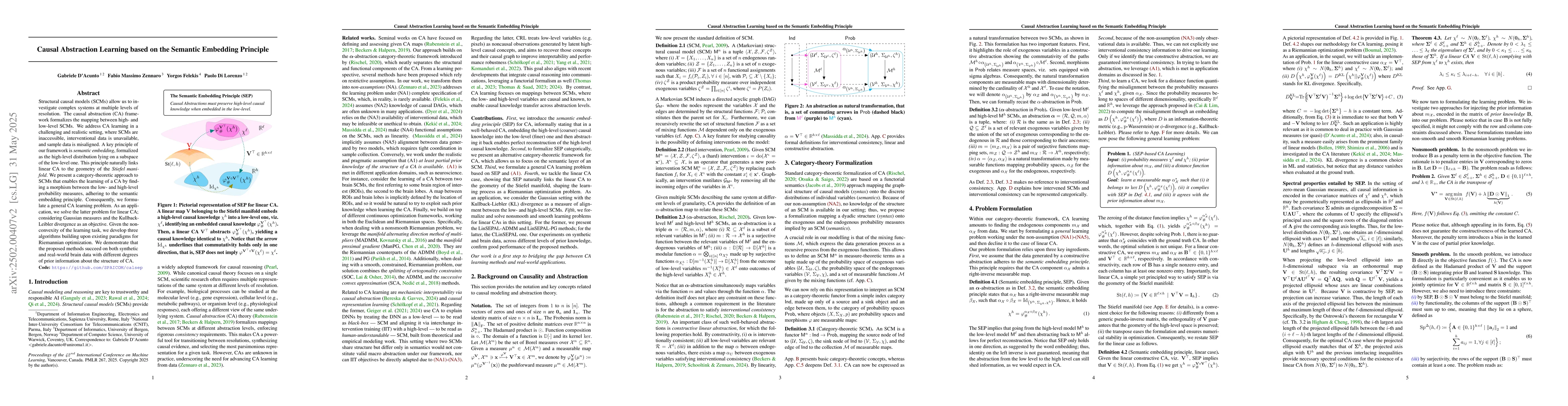 Thumbnail for Causal Abstraction Learning based on the Semantic Embedding Principle