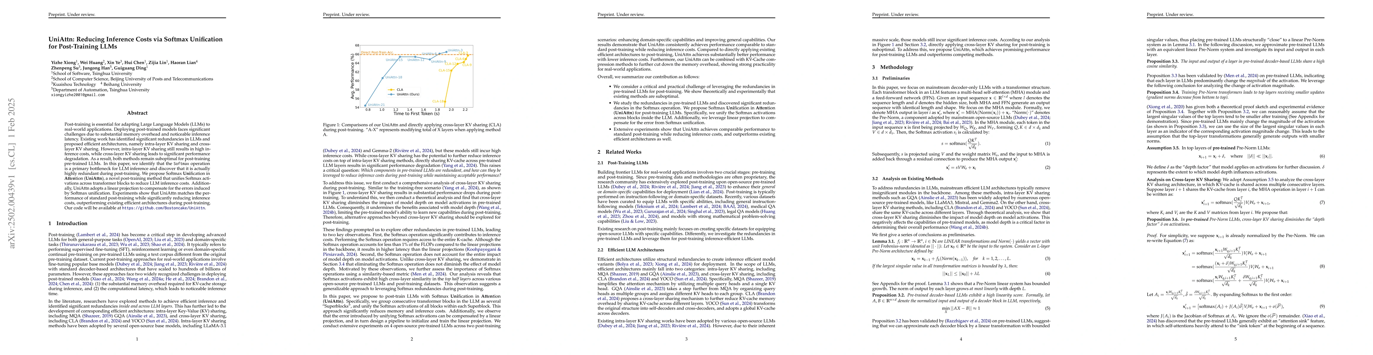 Thumbnail for UniAttn: Reducing Inference Costs via Softmax Unification for
  Post-Training LLMs