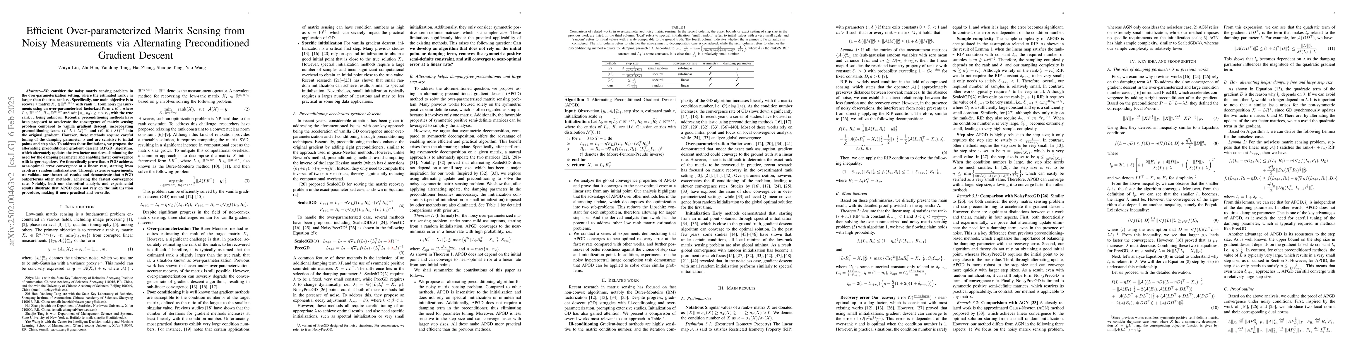 Thumbnail for Efficient Over-parameterized Matrix Sensing from Noisy Measurements via
  Alternating Preconditioned Gradient Descent