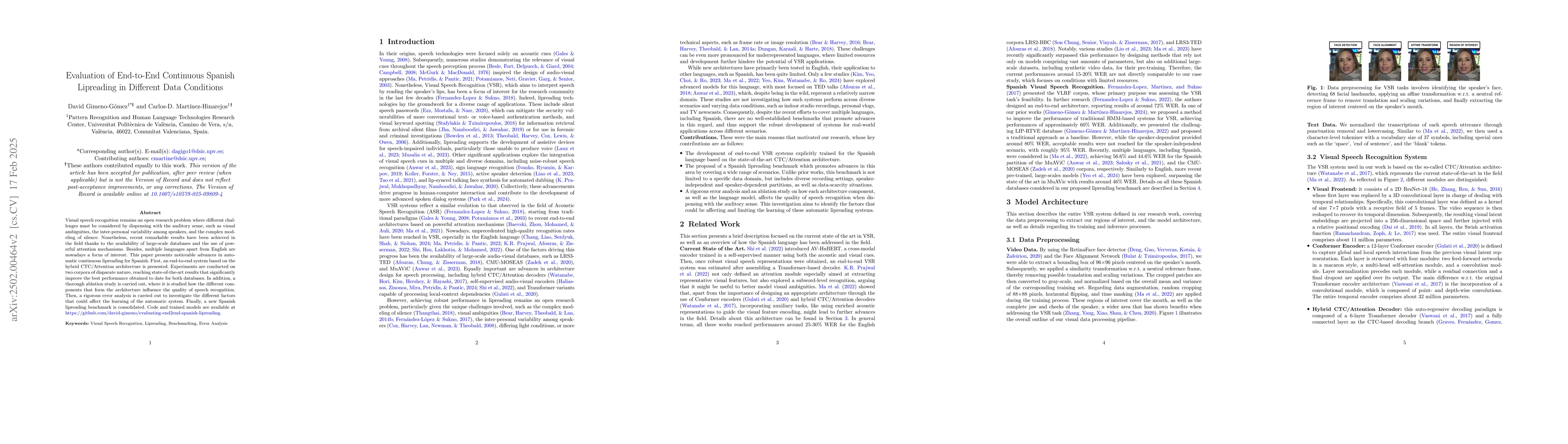 Thumbnail for Evaluation of End-to-End Continuous Spanish Lipreading in Different Data
  Conditions