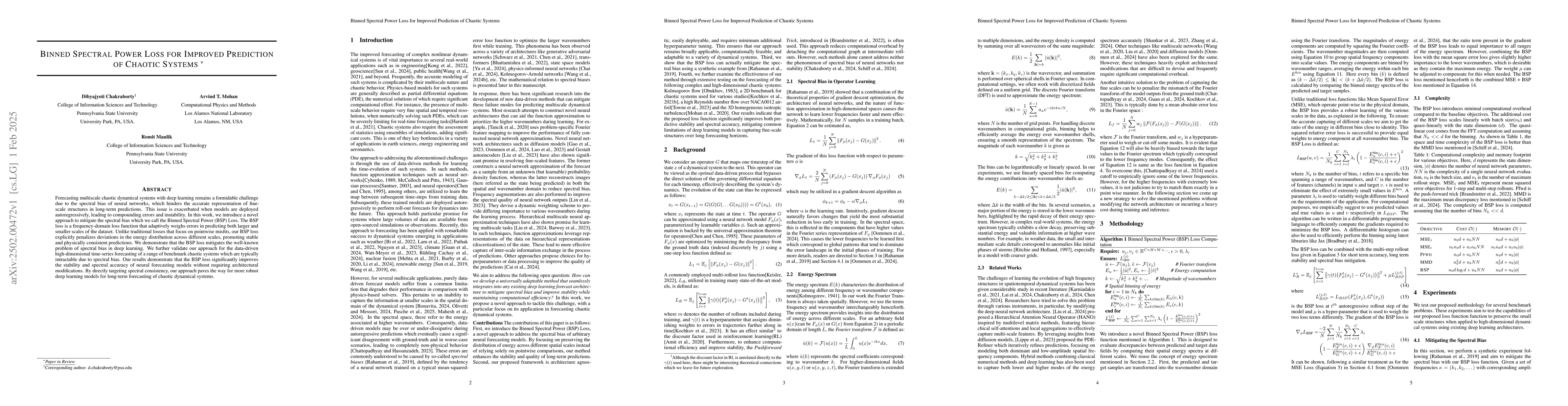 Thumbnail for Binned Spectral Power Loss for Improved Prediction of Chaotic Systems