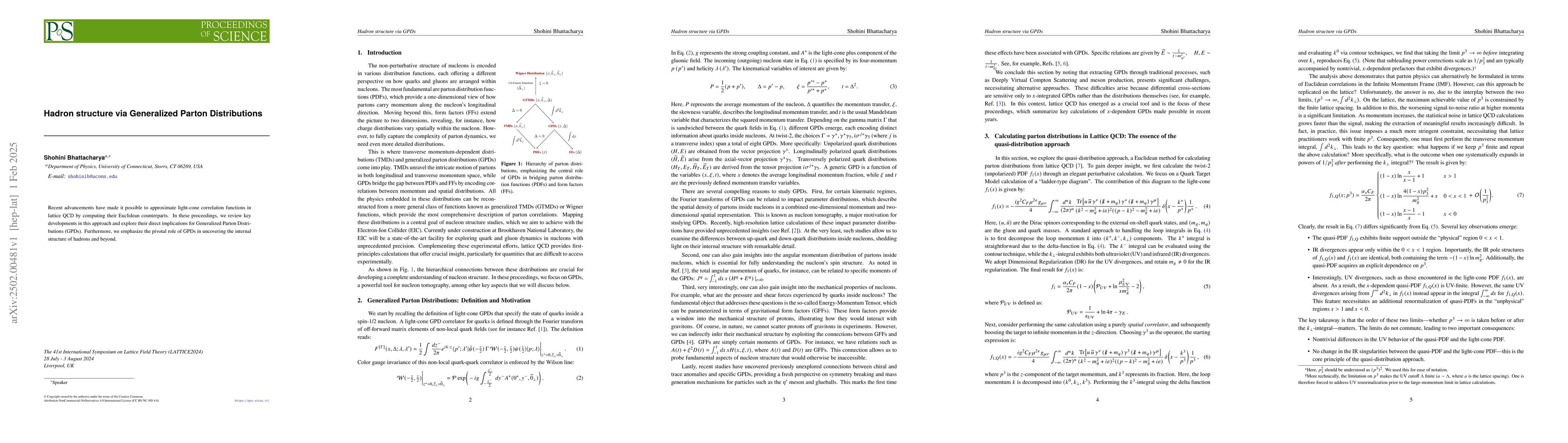 Thumbnail for Hadron structure via Generalized Parton Distributions