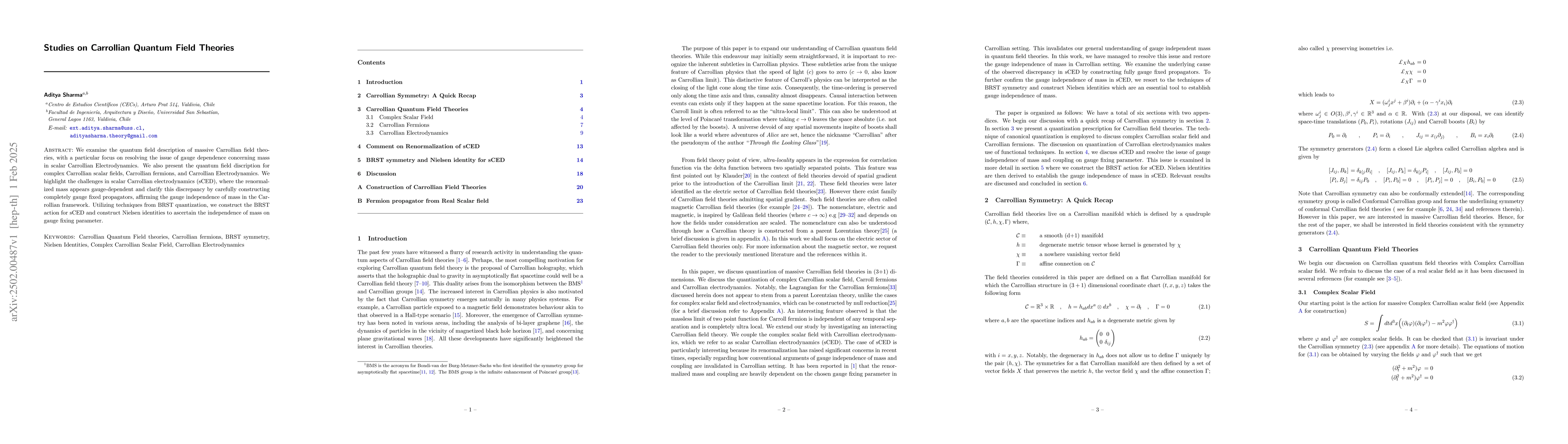 Thumbnail for Studies on Carrollian Quantum Field Theories