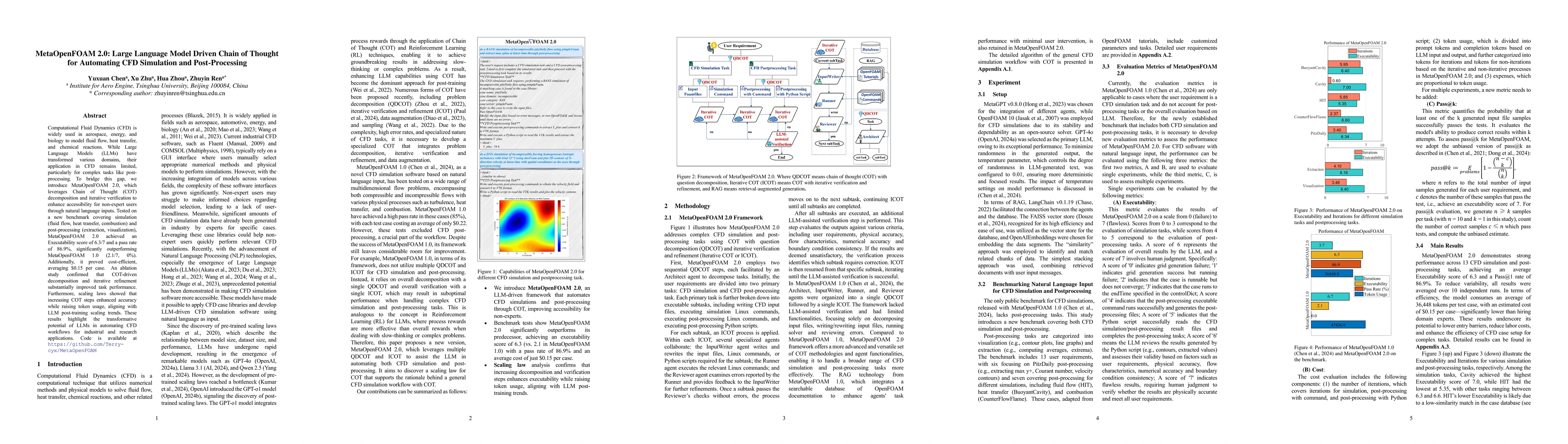 Thumbnail for MetaOpenFOAM 2.0: Large Language Model Driven Chain of Thought for
  Automating CFD Simulation and Post-Processing