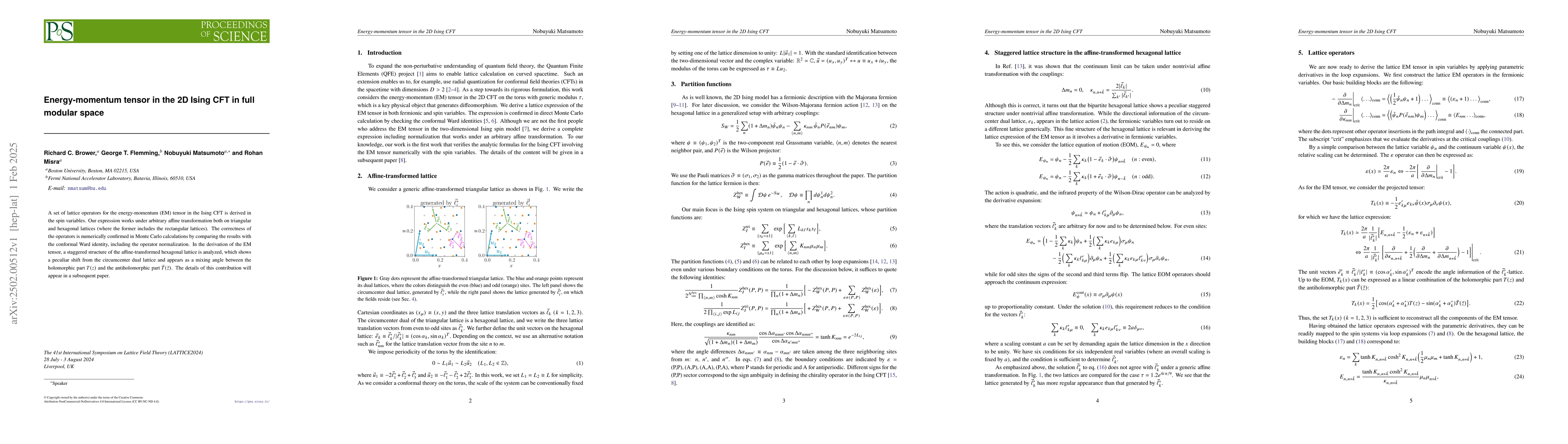 Thumbnail for Energy-momentum tensor in the 2D Ising CFT in full modular space