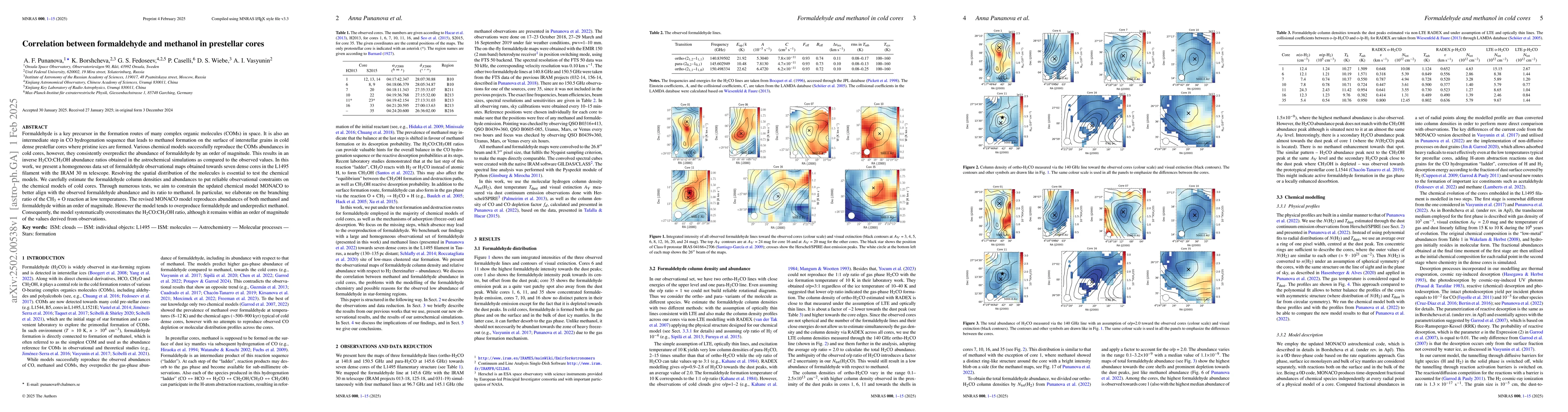 Thumbnail for Correlation between formaldehyde and methanol in prestellar cores