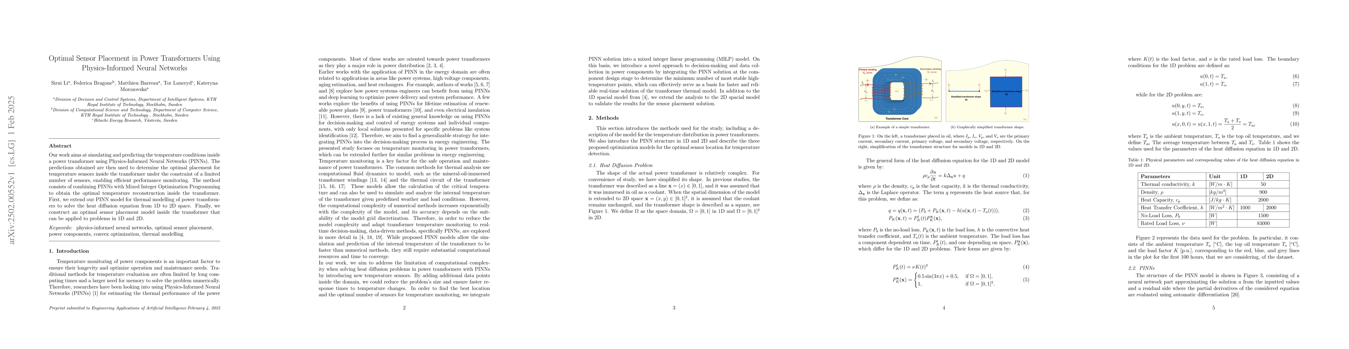 Thumbnail for Optimal Sensor Placement in Power Transformers Using Physics-Informed
  Neural Networks