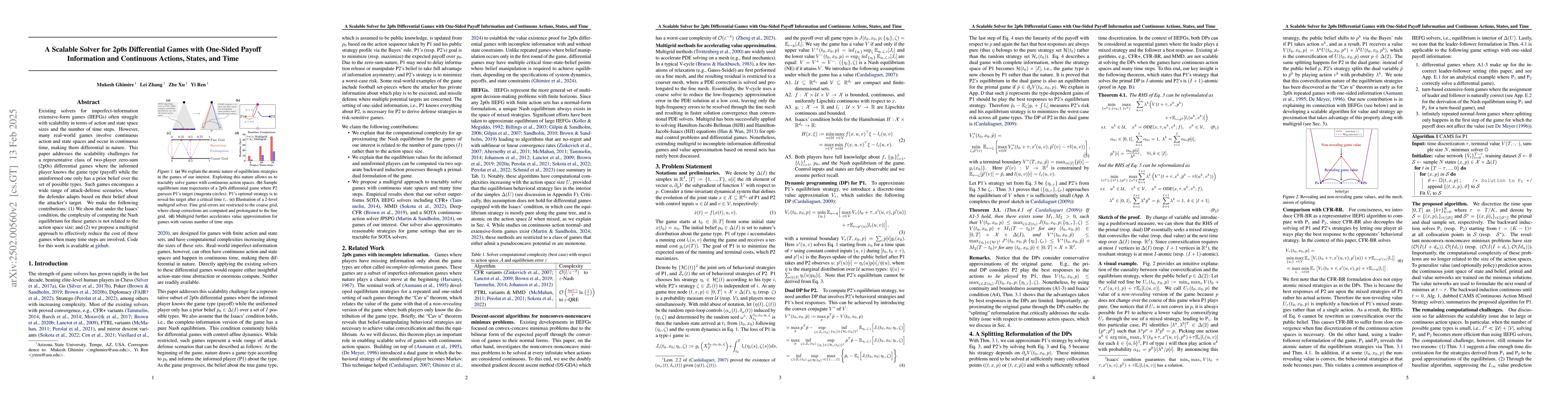 Thumbnail for A Scalable Solver for 2p0s Differential Games with One-Sided Payoff
  Information and Continuous Actions, States, and Time