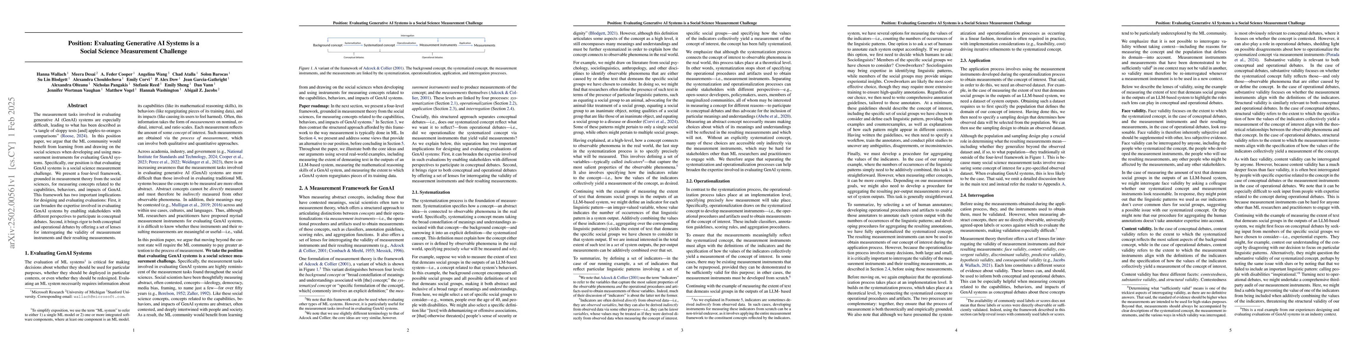 Thumbnail for Position: Evaluating Generative AI Systems is a Social Science
  Measurement Challenge