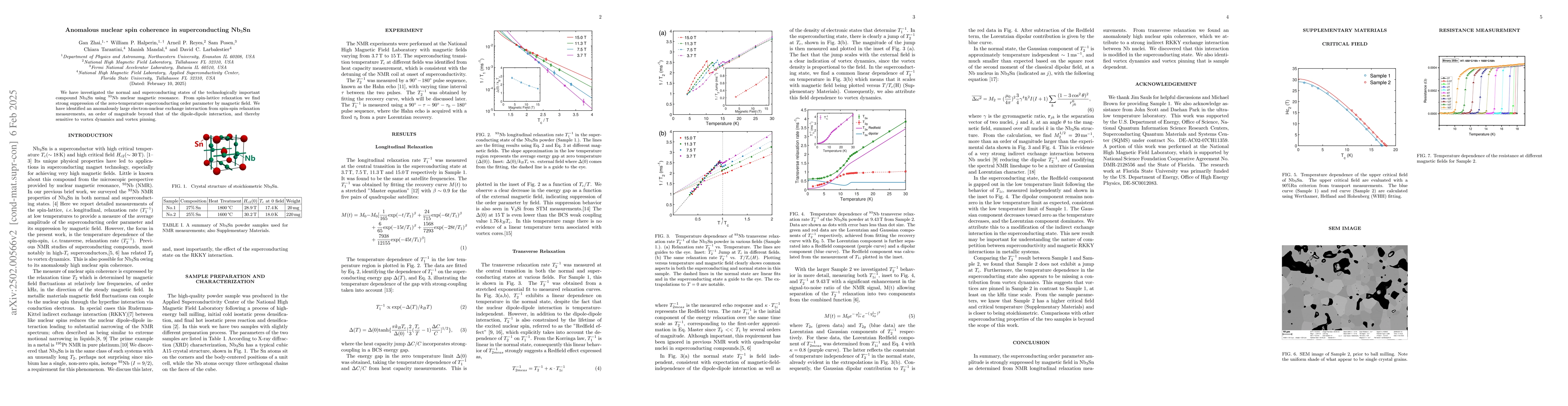 Thumbnail for Anomalous nuclear spin coherence in superconducting Nb$_3$Sn