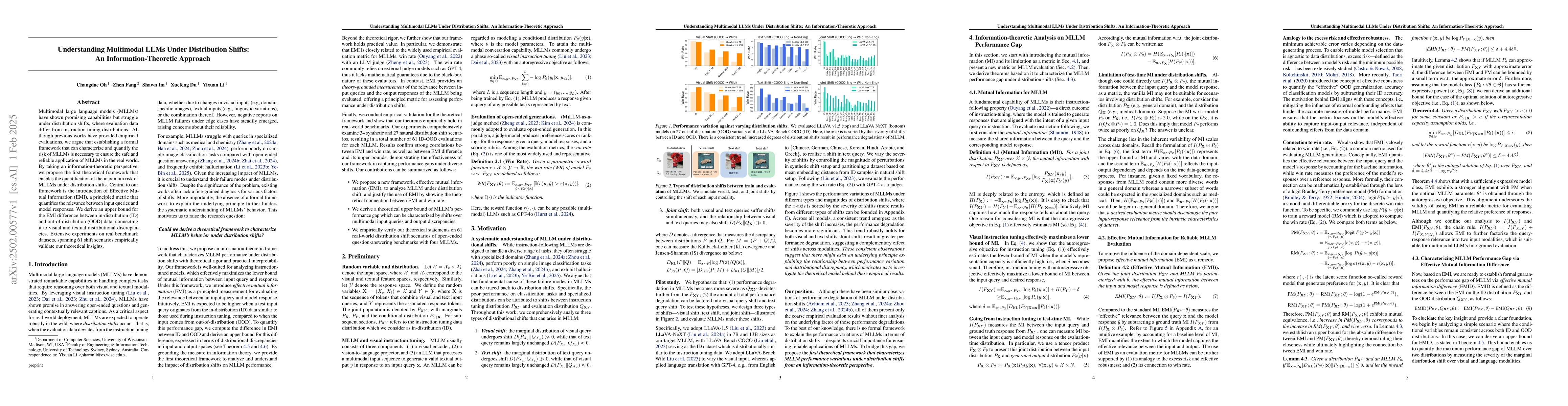 Thumbnail for Understanding Multimodal LLMs Under Distribution Shifts: An
  Information-Theoretic Approach