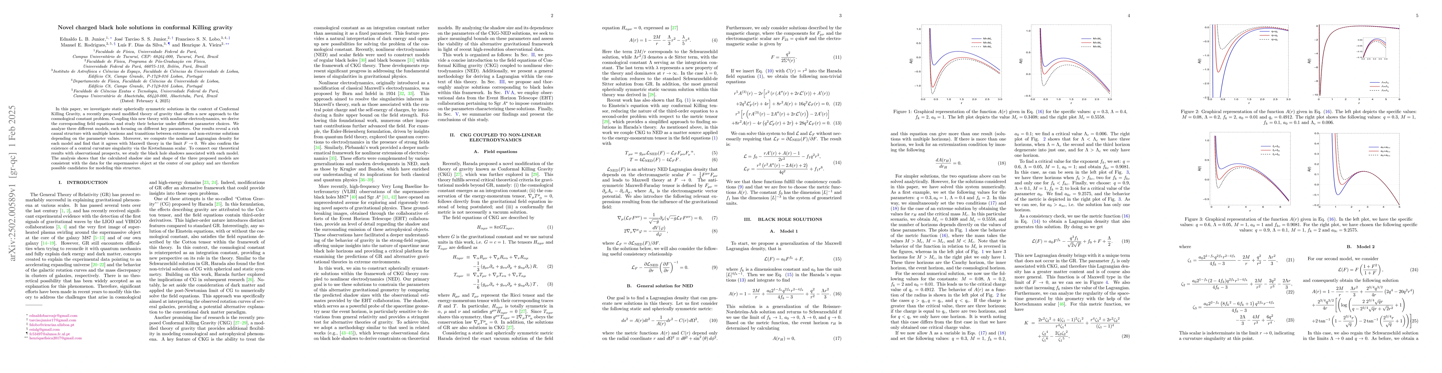 Thumbnail for Novel charged black hole solutions in conformal Killing gravity