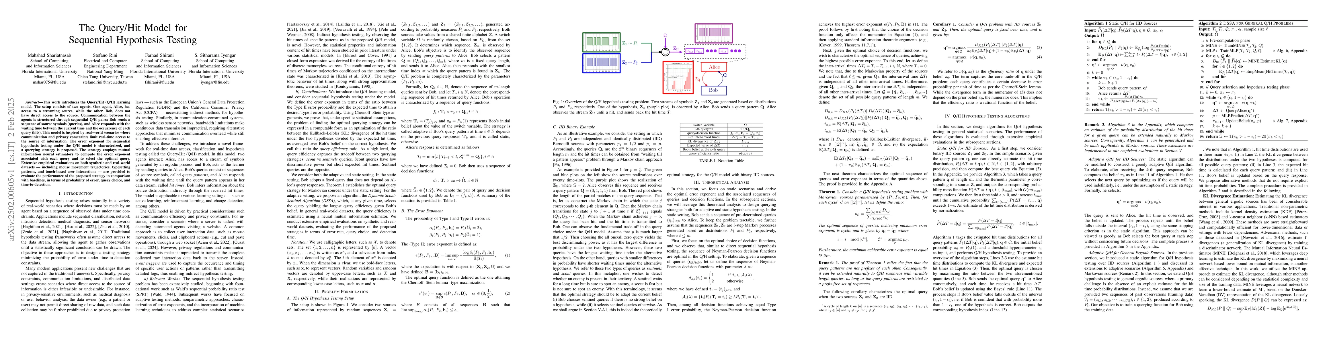 Thumbnail for The Query/Hit Model for Sequential Hypothesis Testing