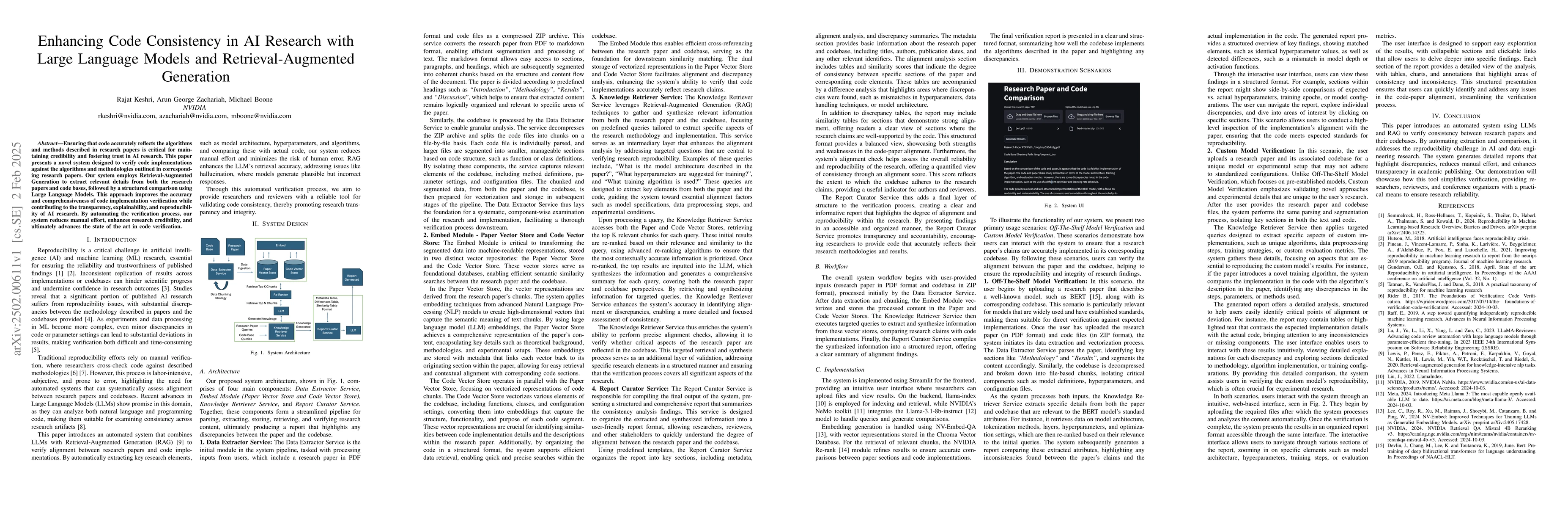 Thumbnail for Enhancing Code Consistency in AI Research with Large Language Models and
  Retrieval-Augmented Generation