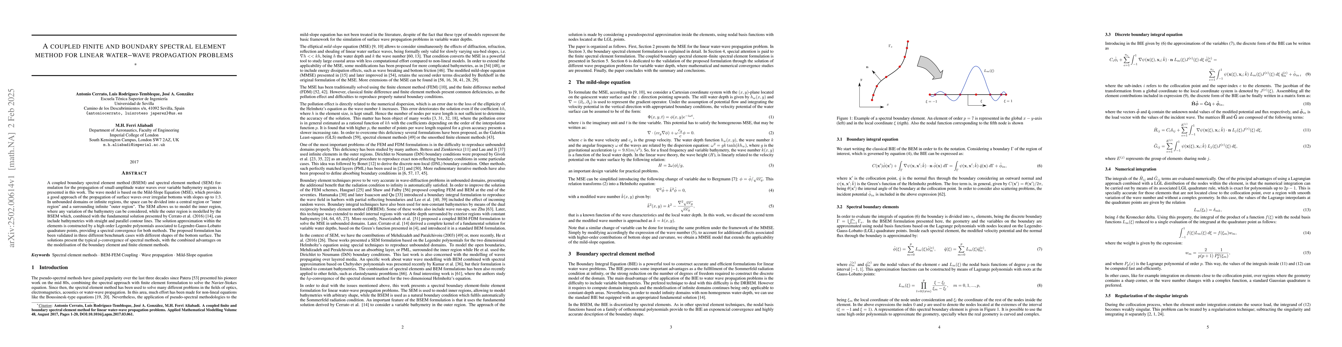 Thumbnail for A coupled finite and boundary spectral element method for linear
  water-wave propagation problems