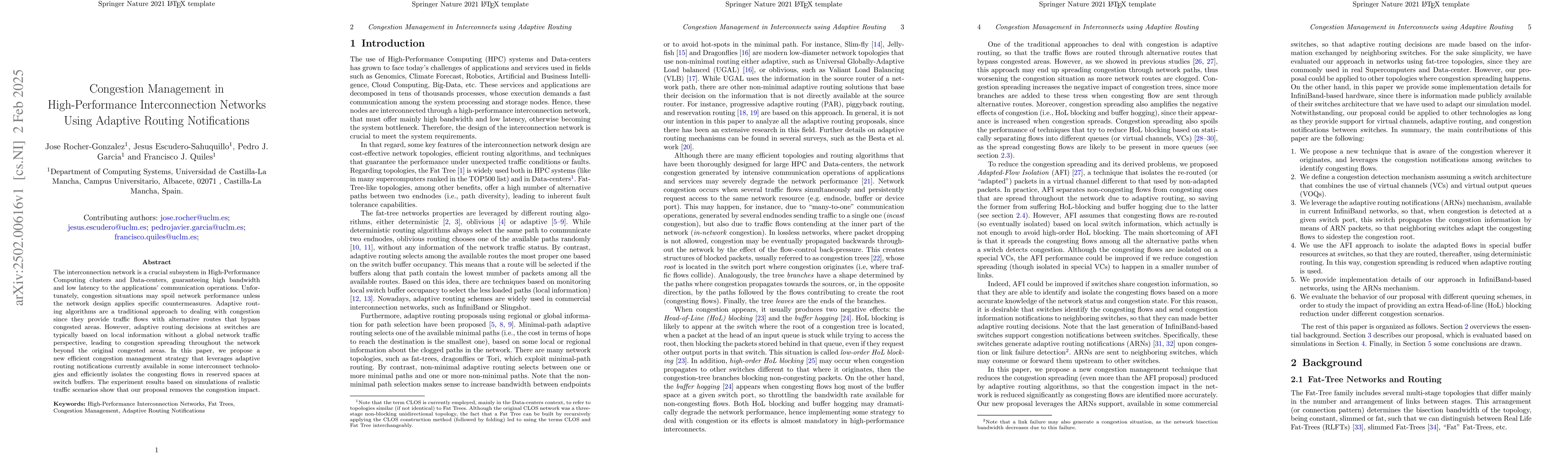 Thumbnail for Congestion Management in High-Performance Interconnection Networks Using
  Adaptive Routing Notifications