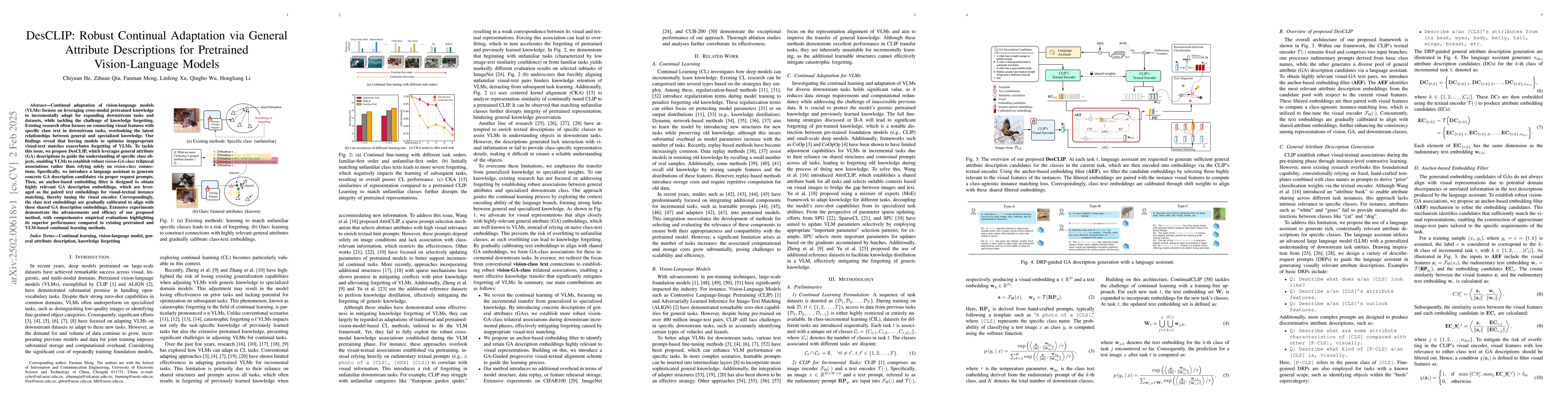Thumbnail for DesCLIP: Robust Continual Adaptation via General Attribute Descriptions
  for Pretrained Vision-Language Models
