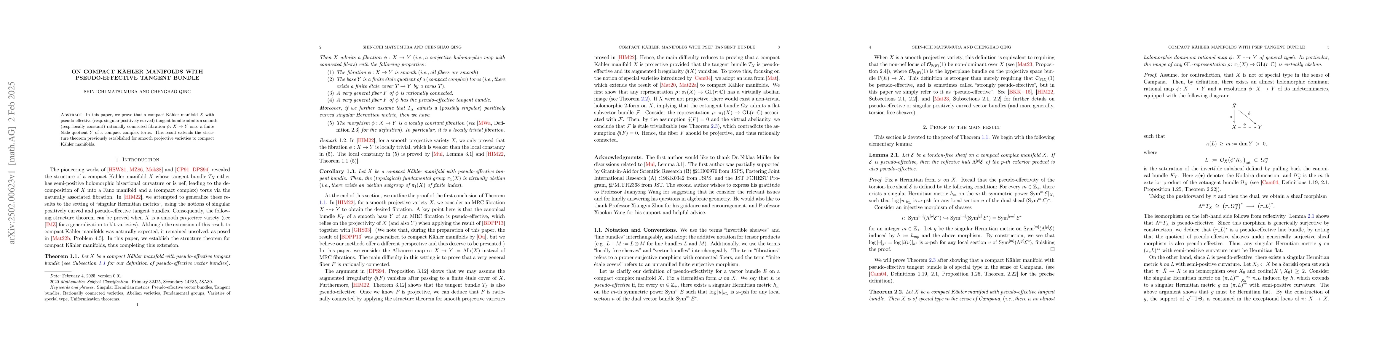 Thumbnail for On compact KĂ¤hler manifolds with pseudo-effective tangent bundle