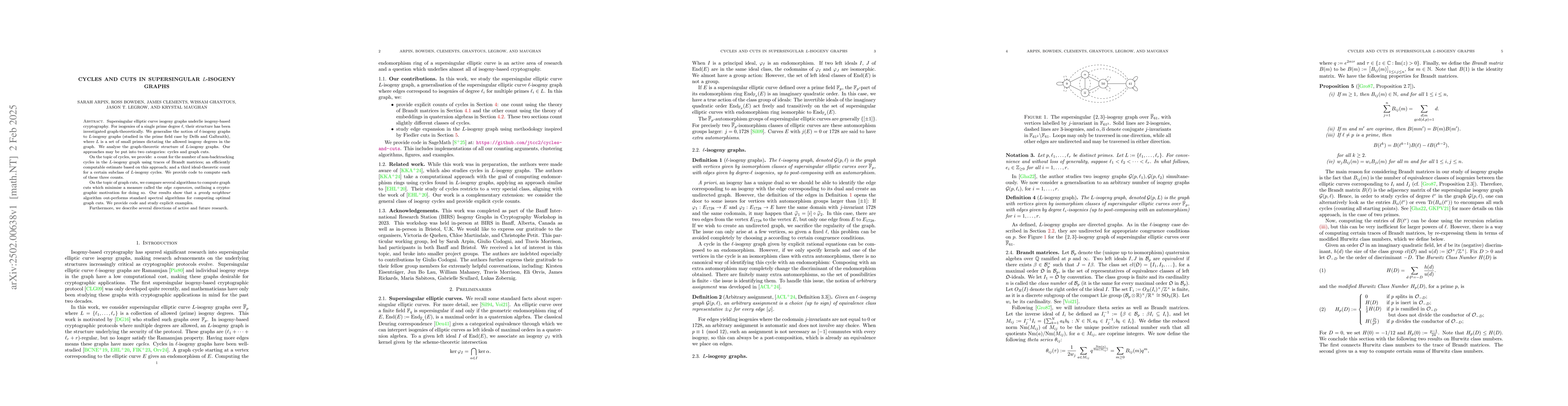Thumbnail for Cycles and Cuts in Supersingular L-Isogeny Graphs