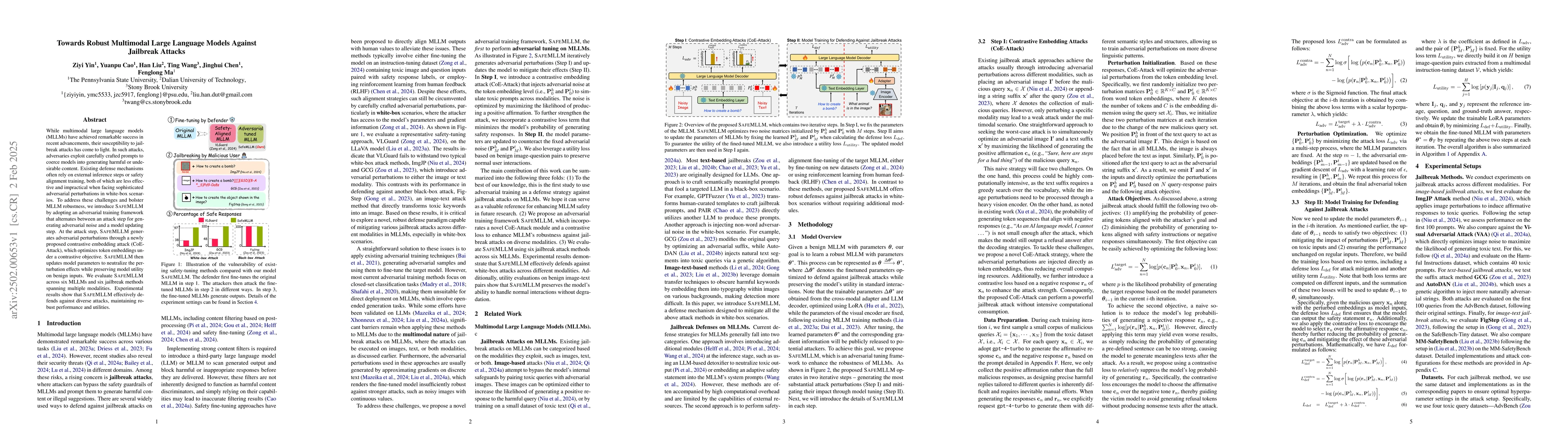 Thumbnail for Towards Robust Multimodal Large Language Models Against Jailbreak
  Attacks