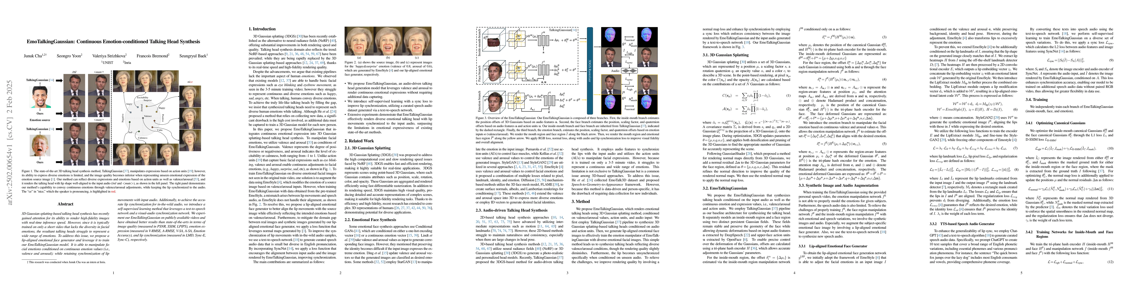 Thumbnail for EmoTalkingGaussian: Continuous Emotion-conditioned Talking Head
  Synthesis