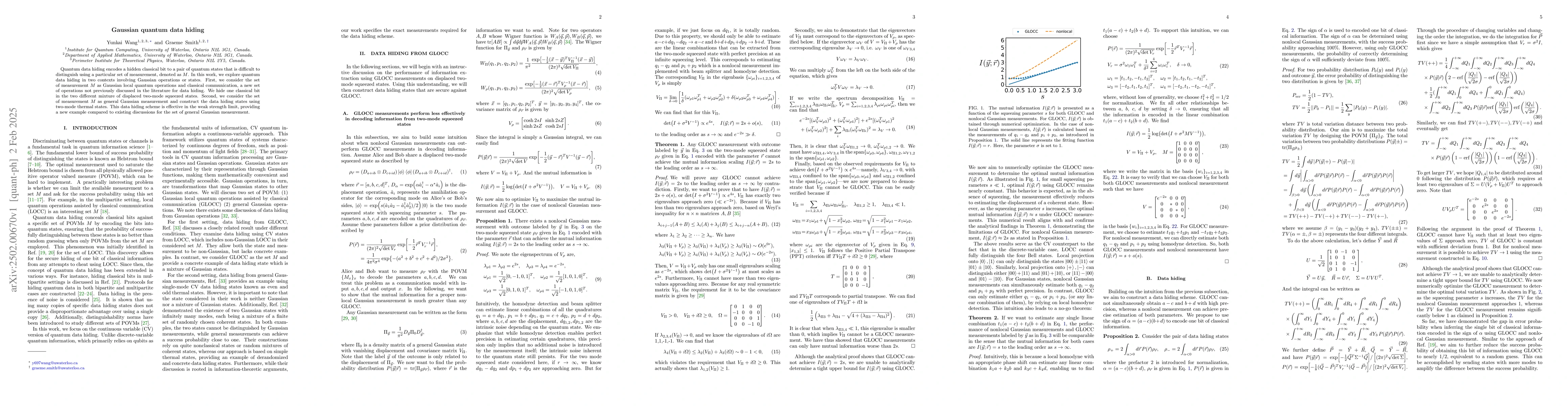 Thumbnail for Gaussian quantum data hiding