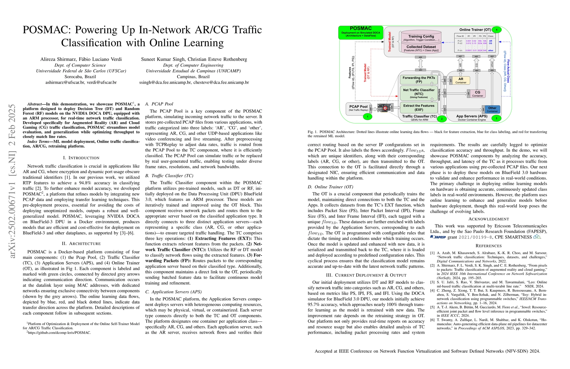Thumbnail for POSMAC: Powering Up In-Network AR/CG Traffic Classification with Online
  Learning