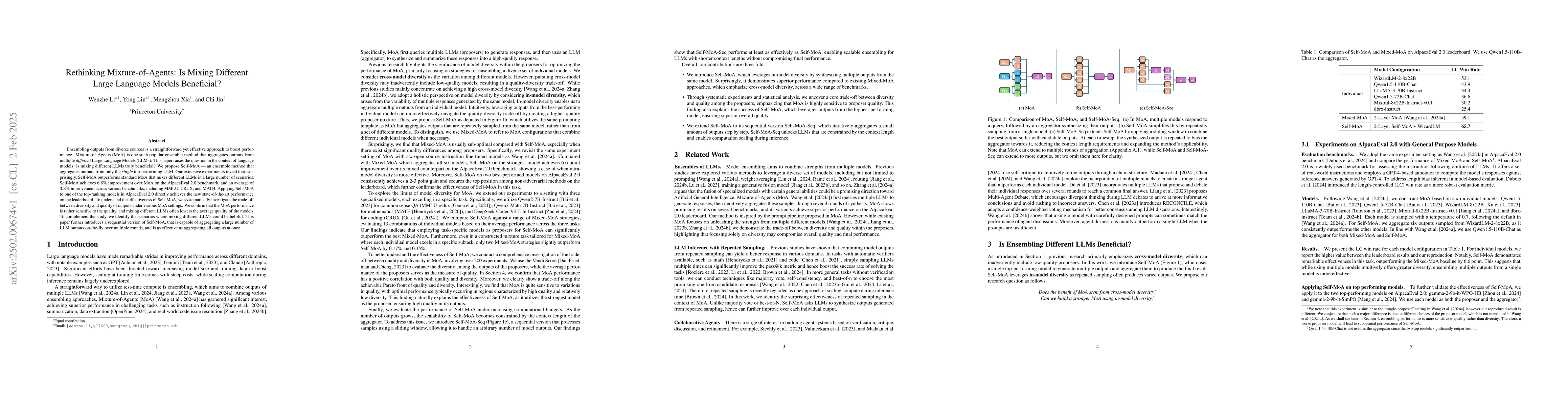 Thumbnail for Rethinking Mixture-of-Agents: Is Mixing Different Large Language Models
  Beneficial?
