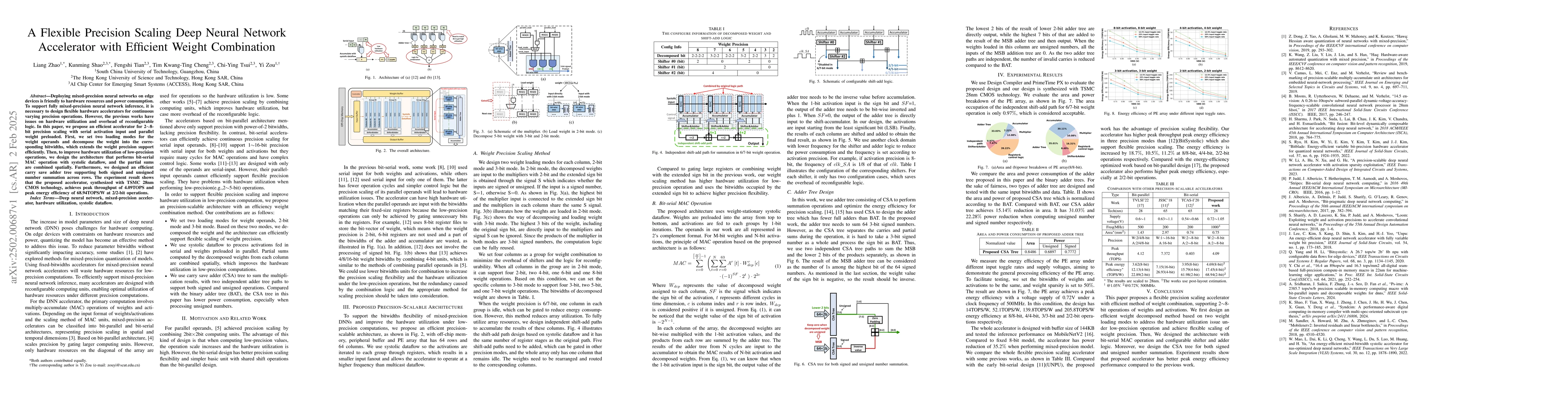 Thumbnail for A Flexible Precision Scaling Deep Neural Network Accelerator with
  Efficient Weight Combination