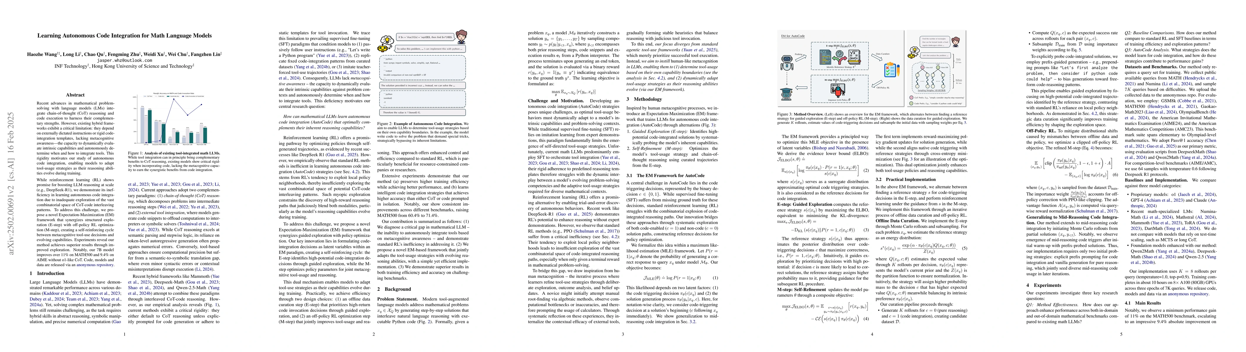 Thumbnail for Learning Autonomous Code Integration for Math Language Models