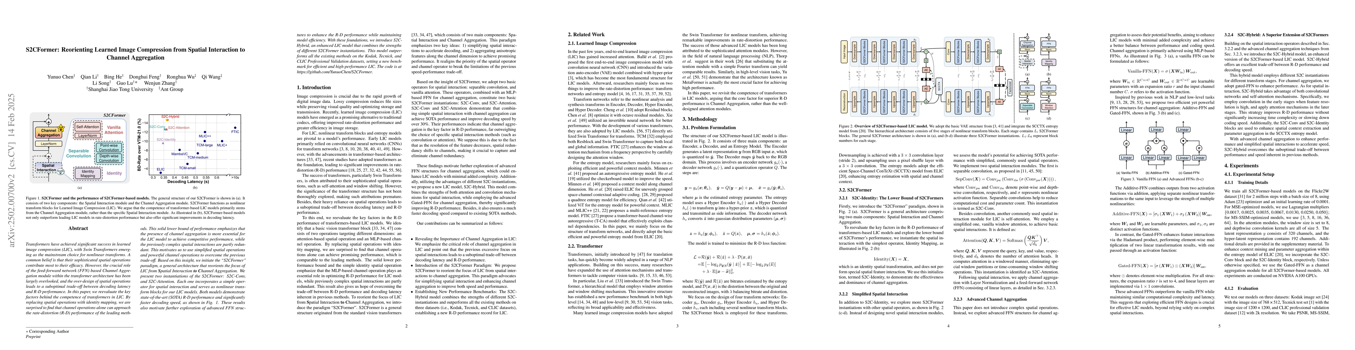 Thumbnail for S2CFormer: Reorienting Learned Image Compression from Spatial
  Interaction to Channel Aggregation