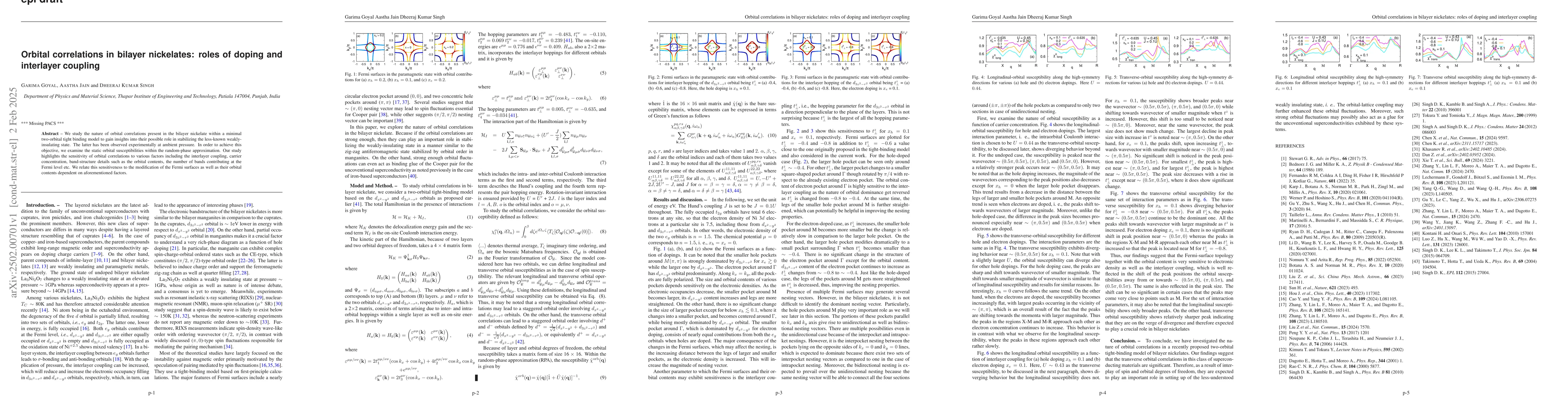 Thumbnail for Orbital correlations in bilayer nickelates: roles of doping and
  interlayer coupling