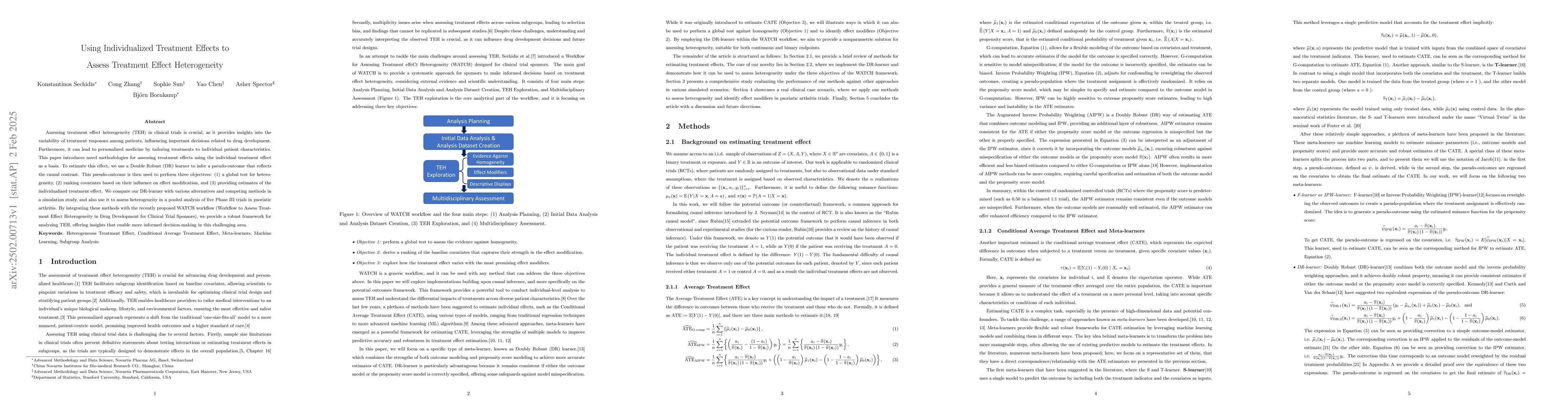 Thumbnail for Using Individualized Treatment Effects to Assess Treatment Effect
  Heterogeneity