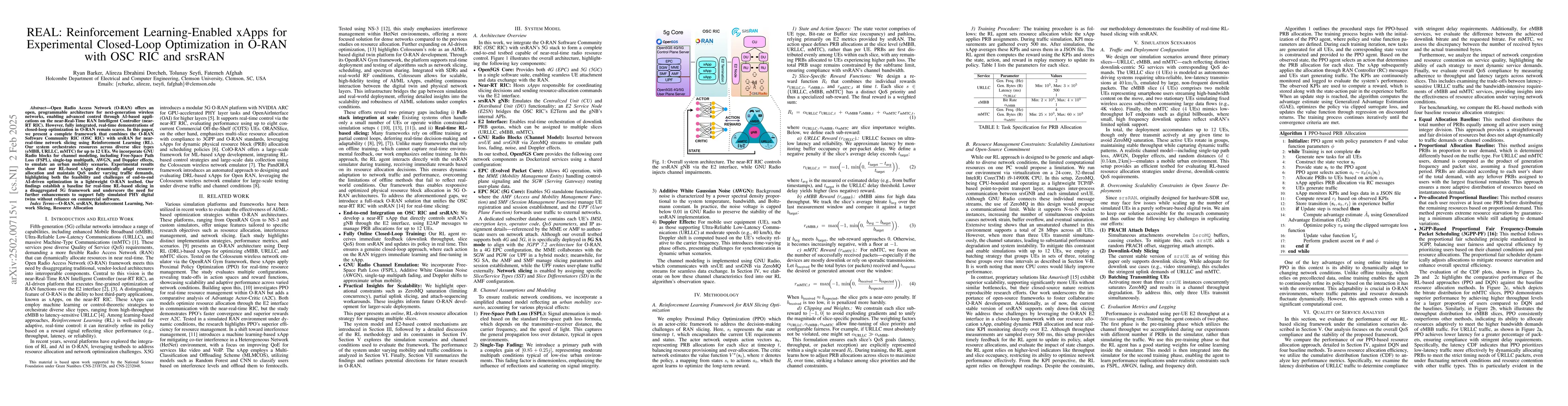 Thumbnail for REAL: Reinforcement Learning-Enabled xApps for Experimental Closed-Loop
  Optimization in O-RAN with OSC RIC and srsRAN