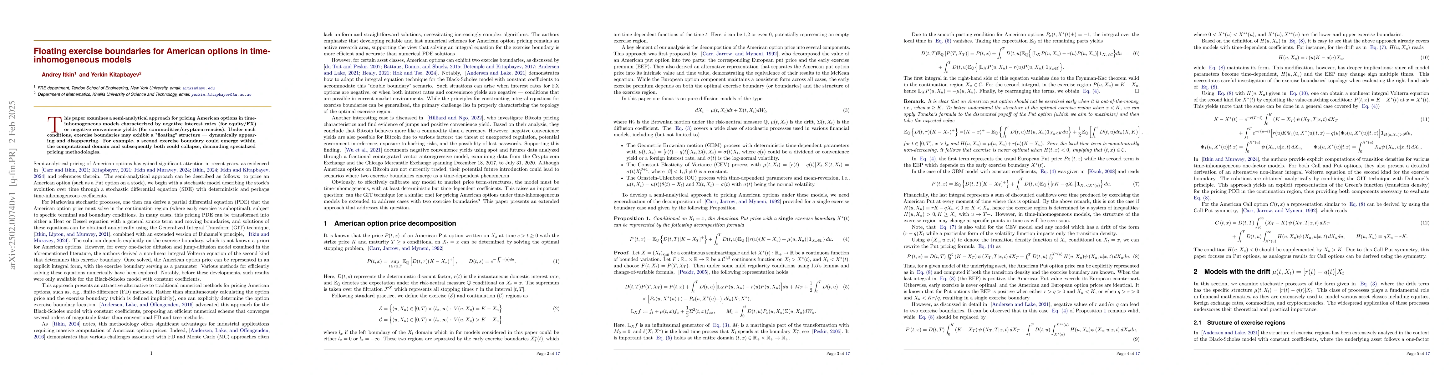 Thumbnail for Floating exercise boundaries for American options in time-inhomogeneous
  models