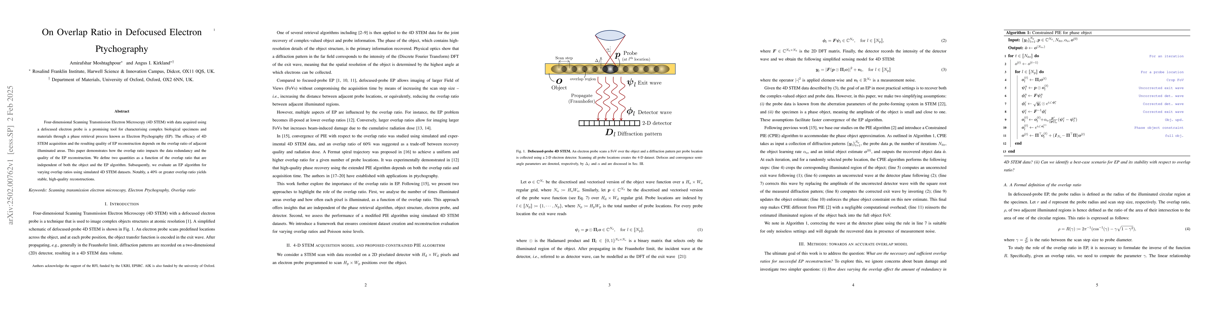 Thumbnail for On Overlap Ratio in Defocused Electron Ptychography