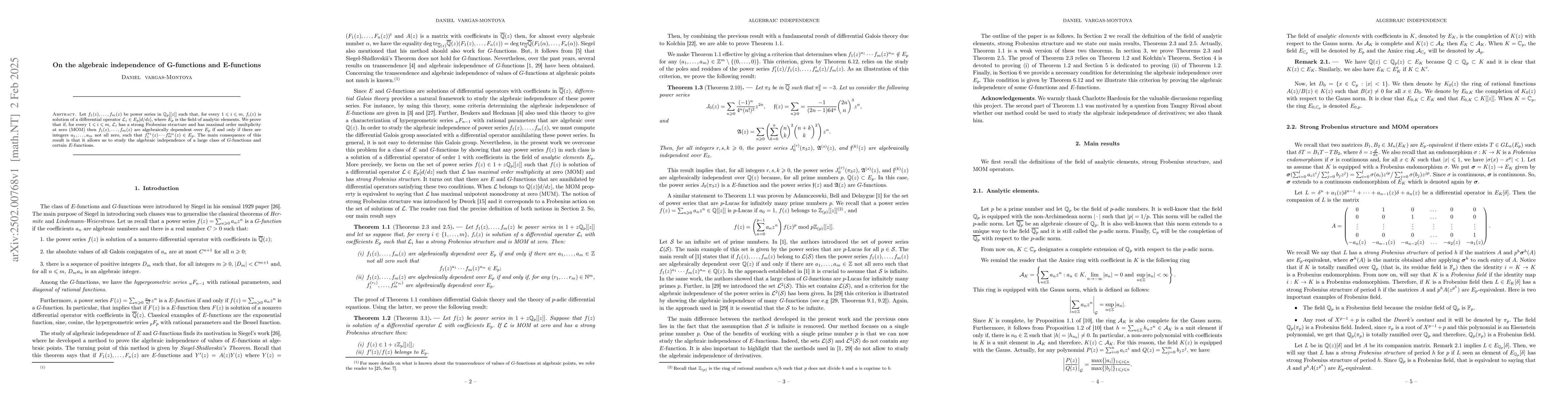 Thumbnail for On the algebraic independence of G-functions and E-functions