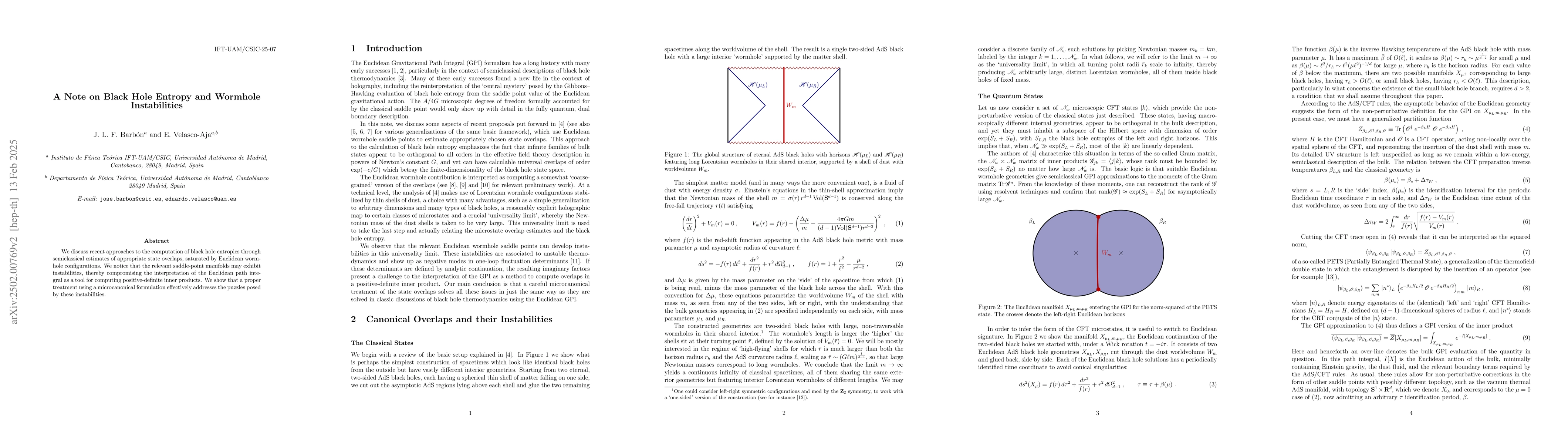 Thumbnail for A Note on Black Hole Entropy and Wormhole Instabilities