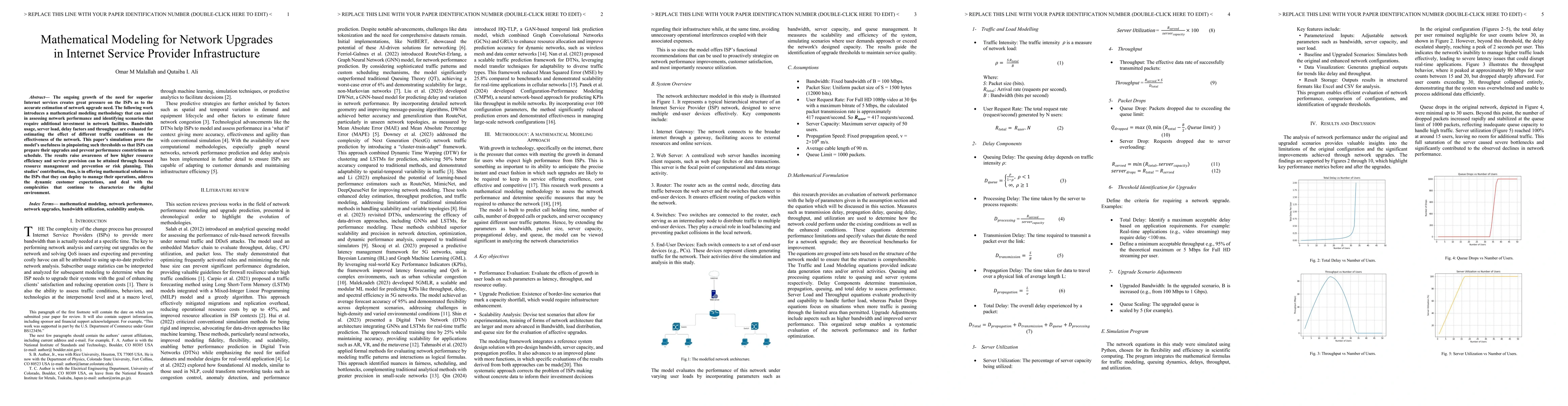 Thumbnail for Mathematical Modeling for Network Upgrades in Internet Service Provider
  Infrastructure