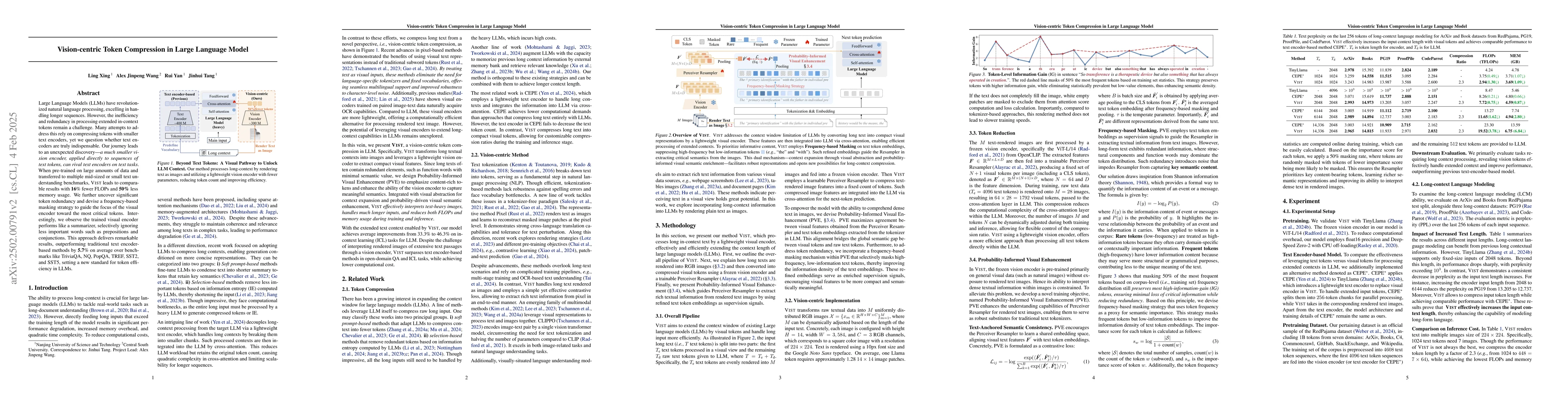 Thumbnail for Vision-centric Token Compression in Large Language Model
