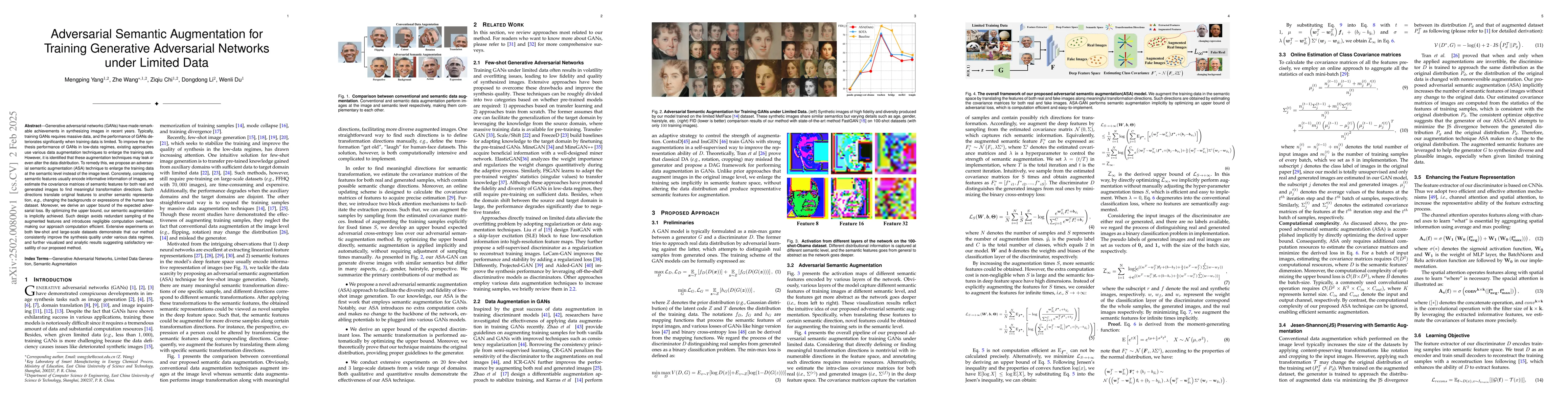 Thumbnail for Adversarial Semantic Augmentation for Training Generative Adversarial
  Networks under Limited Data