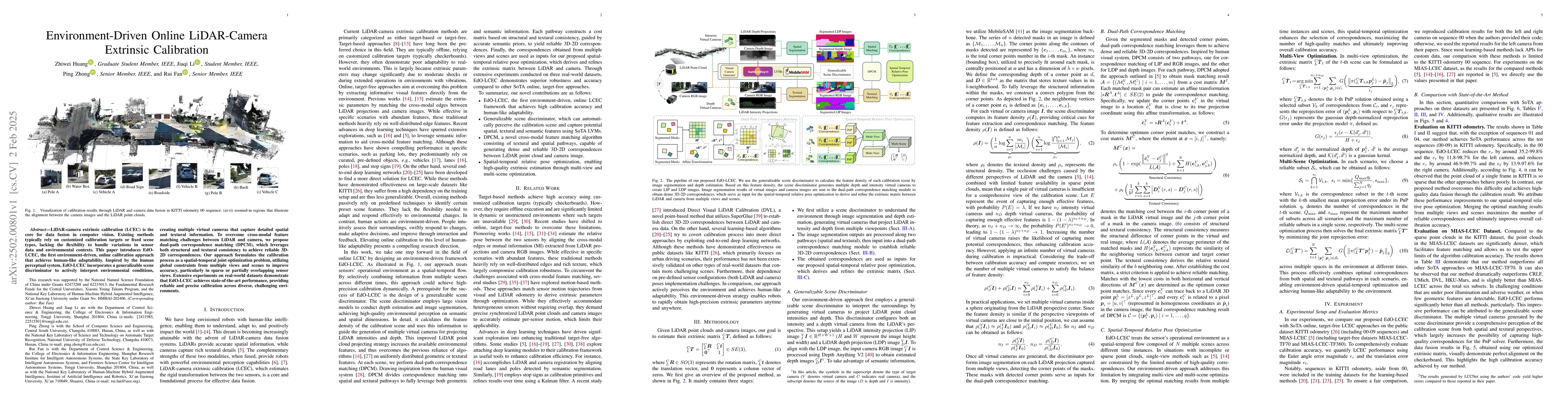 Thumbnail for Environment-Driven Online LiDAR-Camera Extrinsic Calibration