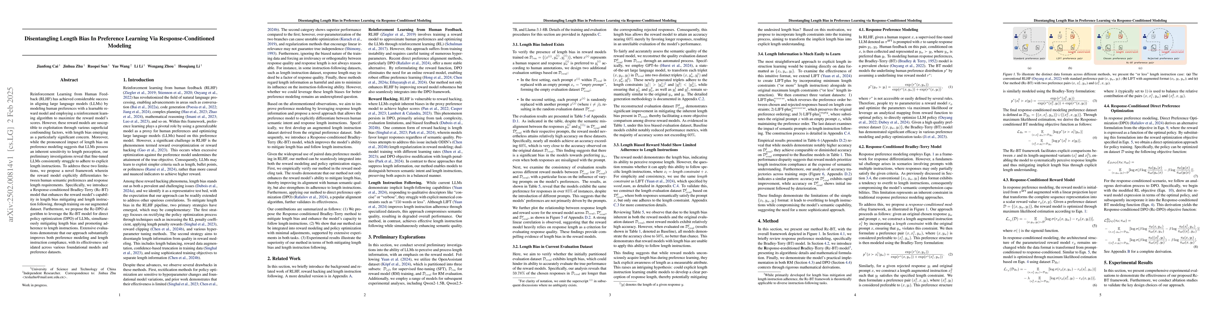 Thumbnail for Disentangling Length Bias In Preference Learning Via
  Response-Conditioned Modeling