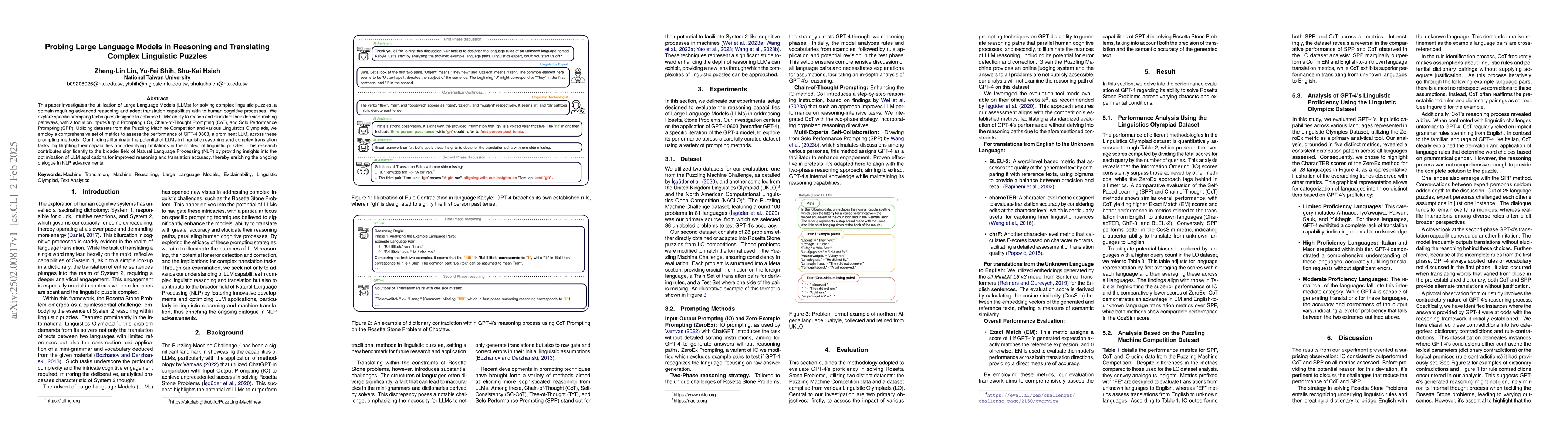 Thumbnail for Probing Large Language Models in Reasoning and Translating Complex
  Linguistic Puzzles