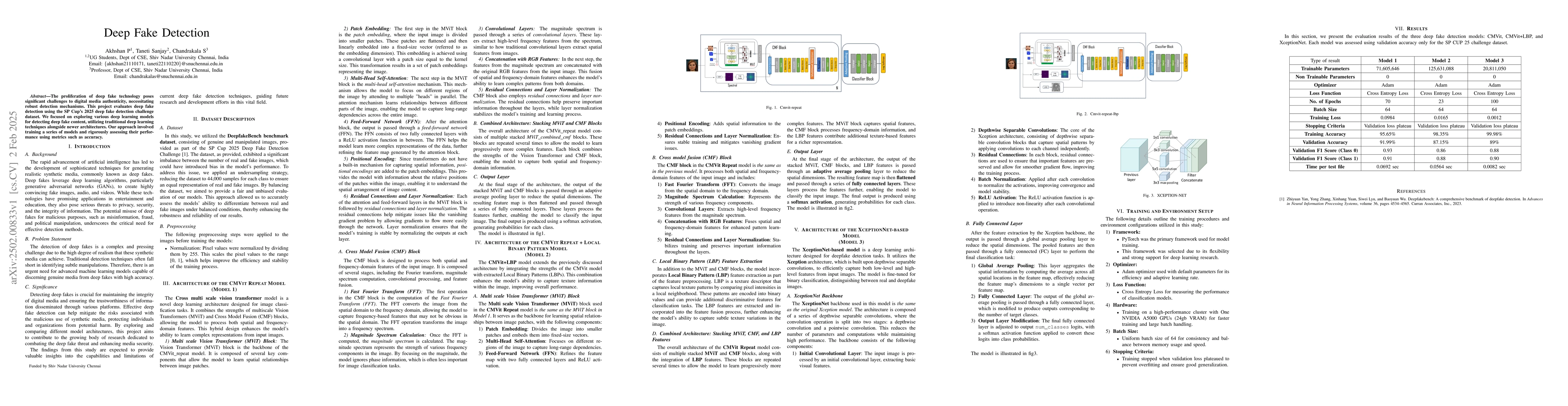 Thumbnail for Cross multiscale vision transformer for deep fake detection
