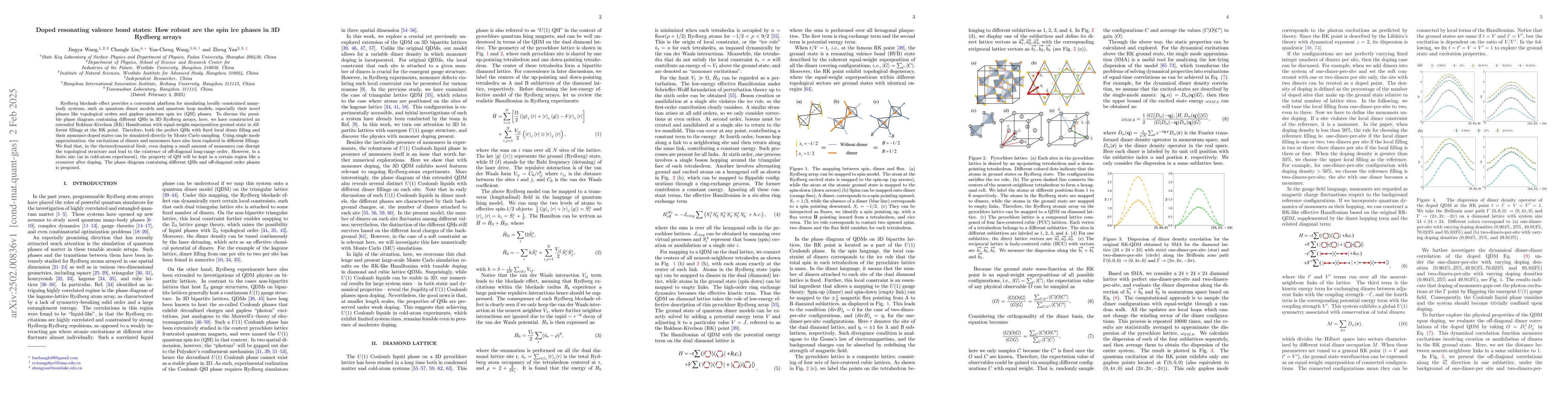 Thumbnail for Doped resonating valence bond states: How robust are the spin ice phases
  in 3D Rydberg arrays