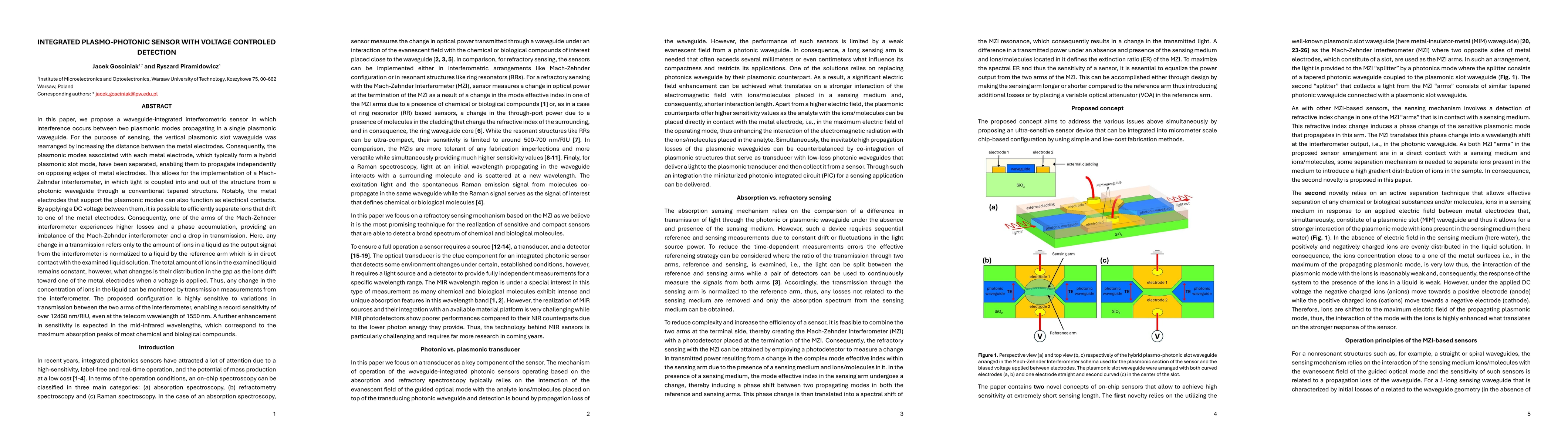 Thumbnail for Integrated plasmo-photonic sensor with voltage controled detection