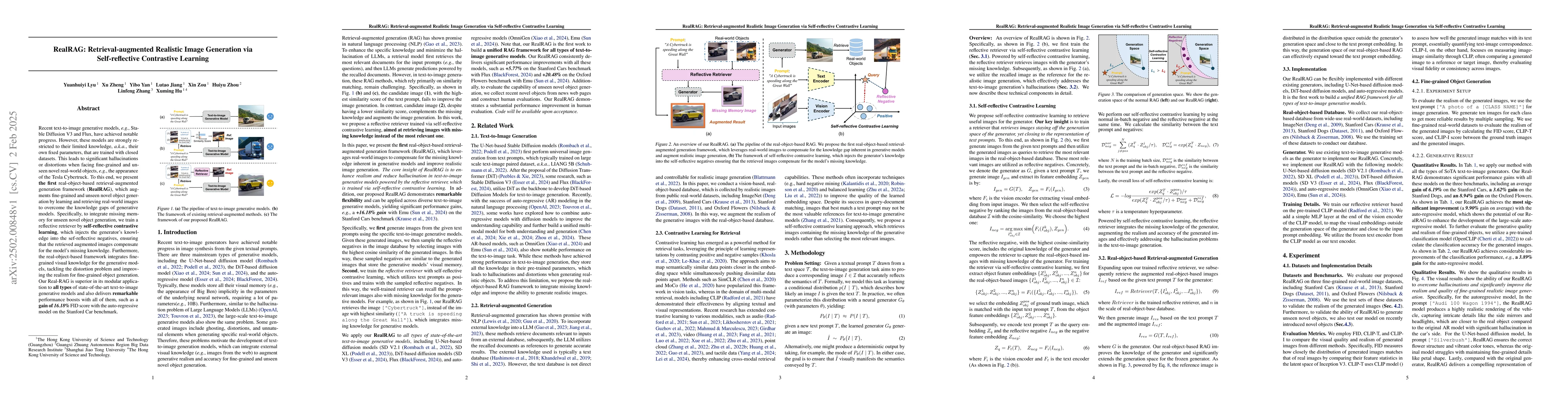 Thumbnail for RealRAG: Retrieval-augmented Realistic Image Generation via
  Self-reflective Contrastive Learning
