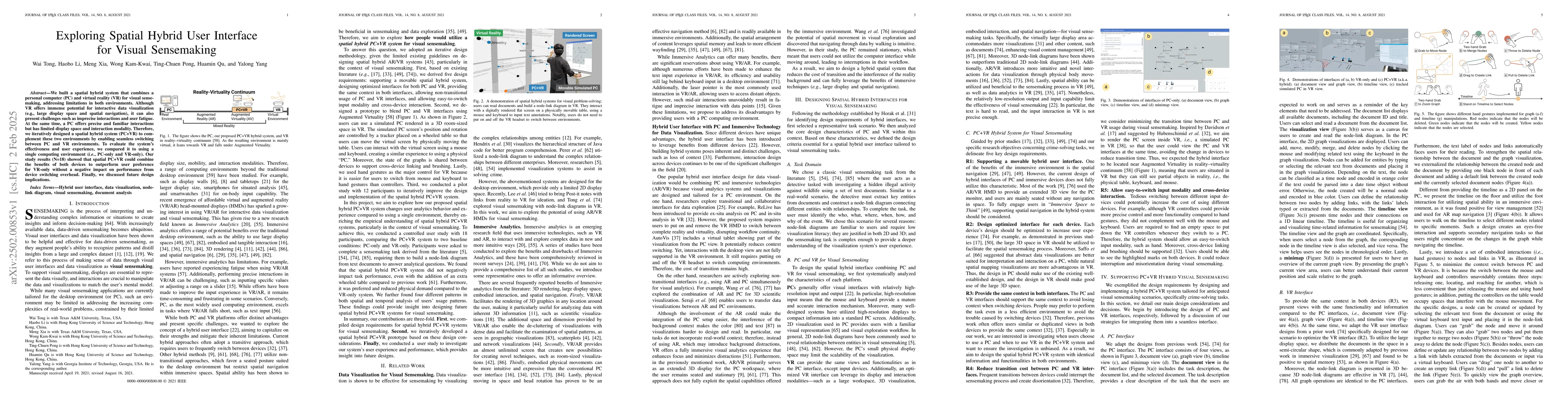 Thumbnail for Exploring Spatial Hybrid User Interface for Visual Sensemaking